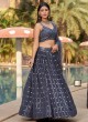 Delightful Grey Georgette Embroidered Lehenga Choli